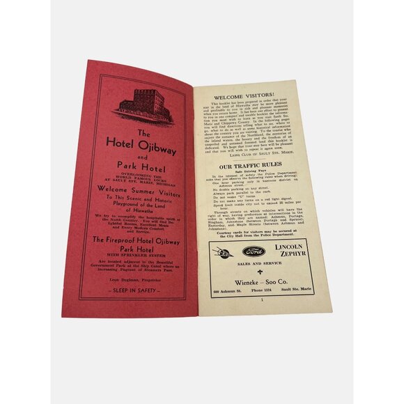 Vintage Sault Ste Marie Tourist Information & Traffic Laws Booklet 1938 Michigan - Picture 3 of 8